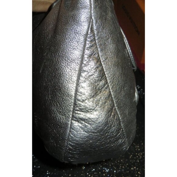 COACH 2011 Kristin Metallic Pewter Leather Front Flap Satchel Hobo Handbag 16814 - Picture 4 of 14